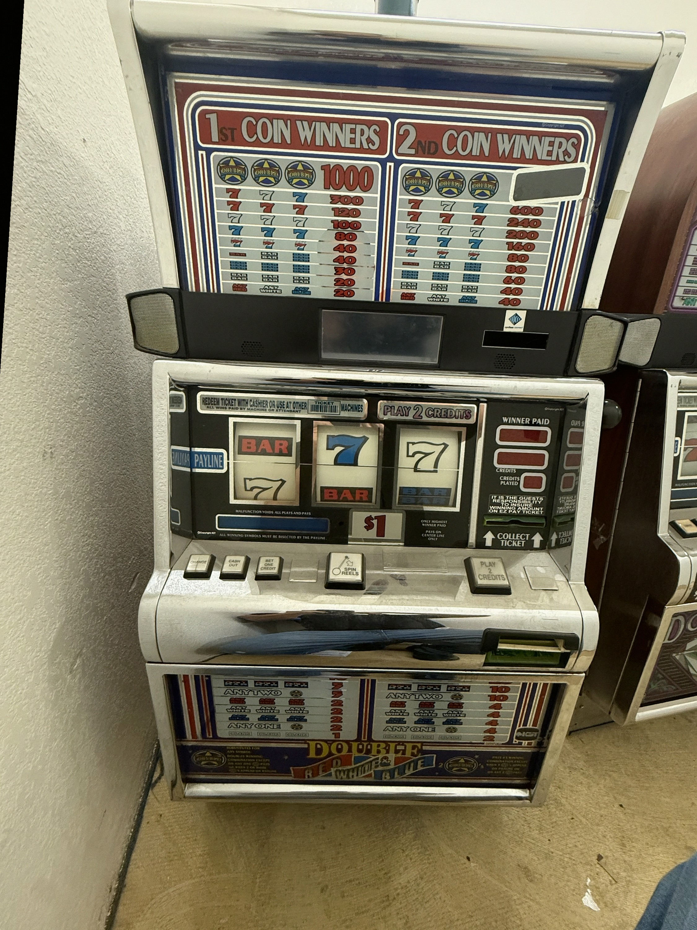 IGT Double Red White & Blue Bandit